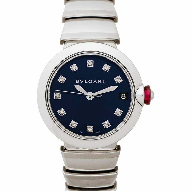 Bulgari Lucea 102564 - Lvcea Automatic Blue Dial Diamond Ladies Watch </h1>