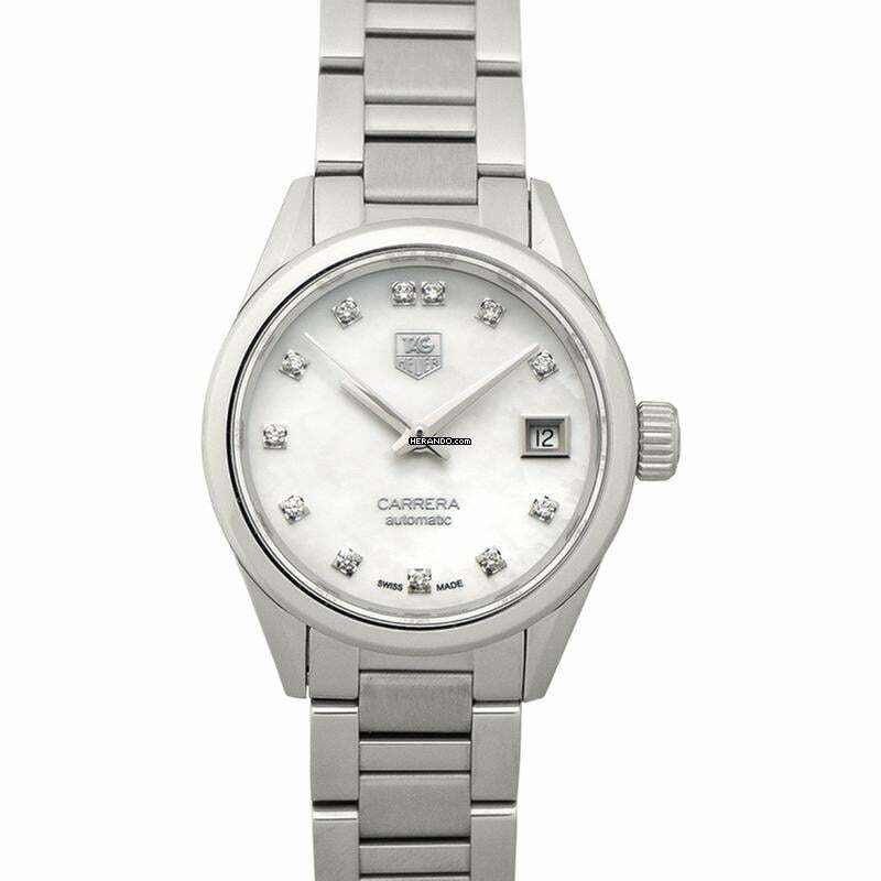 TAG Heuer Carrera Lady WAR2414.BA0776 - Carrera Calibre 9 Automatic White Dial with Diamonds Ladies Watch </h1>
