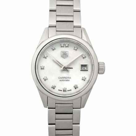  TAG Heuer Carrera Lady WAR2414.BA0776 - Carrera Calibre 9 Automatic White Dial with Diamonds Ladies Watch </h1> 