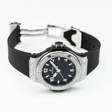 Thumbnail von Hublot Big Bang 38 mm 361.SX.1270.RX.1704 - Big Bang Steel Pavé Quartz Black Dial Diamonds Ladies Watch </h1>