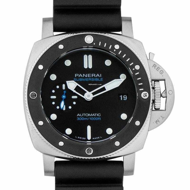 Panerai Submersible PAM00683 - Submersible Automatic Black Dial 42 mm Men's Watch </h1>