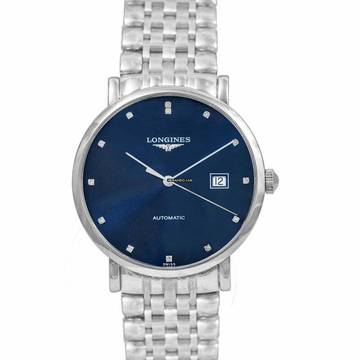  Longines Elegant L49104976 - Elegant Automatic Blue Dial Diamond Men's Watch </h1> 