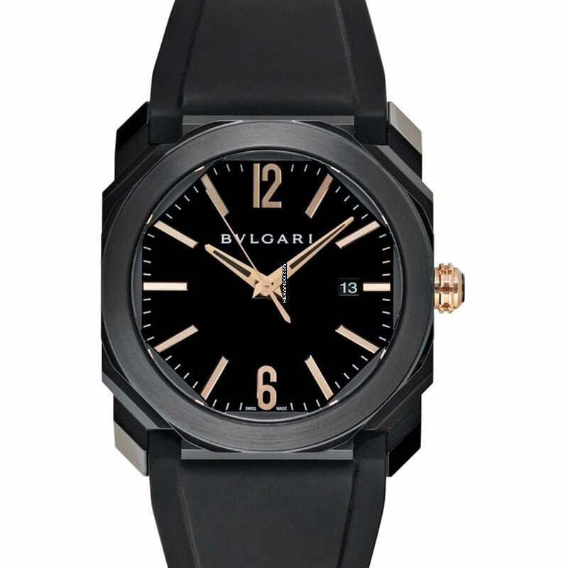 Bulgari Octo 102581 - Octo L'Originale Automatic Black Dial Stainless Steel Men's Watch </h1>