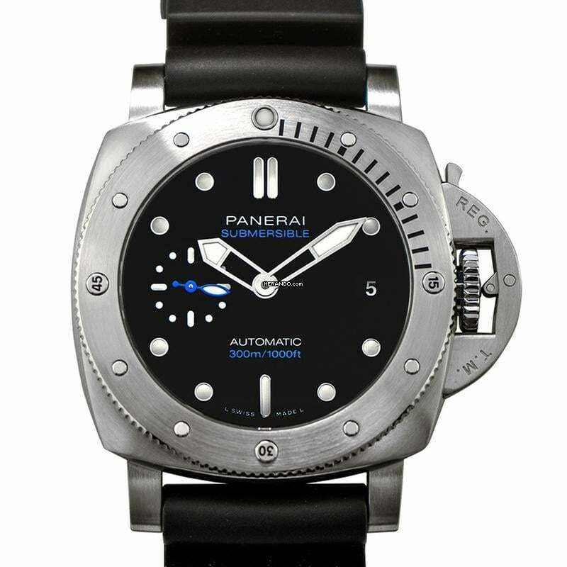 Panerai Submersible PAM00973 - Submersible Automatic Black Dial 42 mm Men's Watch </h1>
