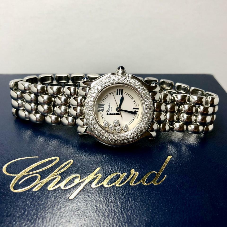 Chopard Happy Sport Quartz 26mm Steel 5 Floating DIAMONDS Watch </h1>