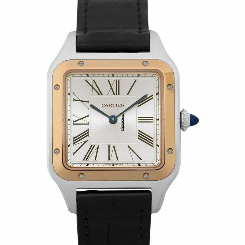 Cartier Santos W2SA0011 - Santos de Cartier 31.4mm Quartz Silver Dial Stainless Steel & Rose Gold Men's W </h1>