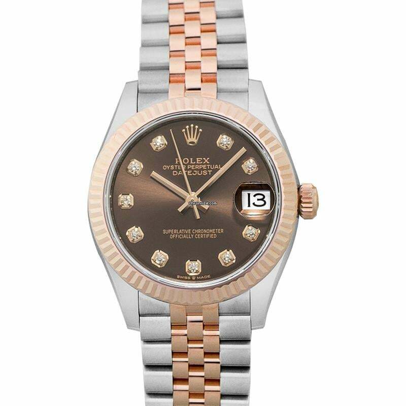 Rolex Datejust 31 278271-0028 - Datejust 31 Automatic Brown Dial Diamond Indexes Oystersteel and 18 ct Evero </h1>