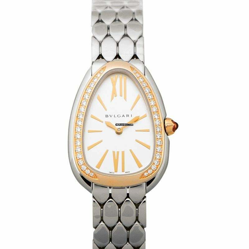 Bulgari Serpenti 103143 - Serpenti Quartz White Dial Steel Ladies Watch </h1>