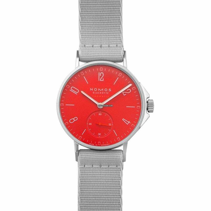 NOMOS Ahoi Neomatik 563 - Ahoi Neomatik Siren Red Automatic Red Dial 36.3mm Unisex Watch </h1>