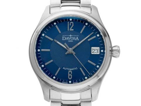  Davosa Newton Lady Stahl Automatik Armband Stahl 34mm Box&Pap. Full Set Neu 