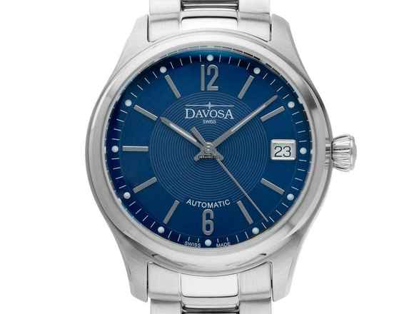  Davosa Newton Lady Stahl Automatik Armband Stahl 34mm Box&Pap. Full Set Neu 