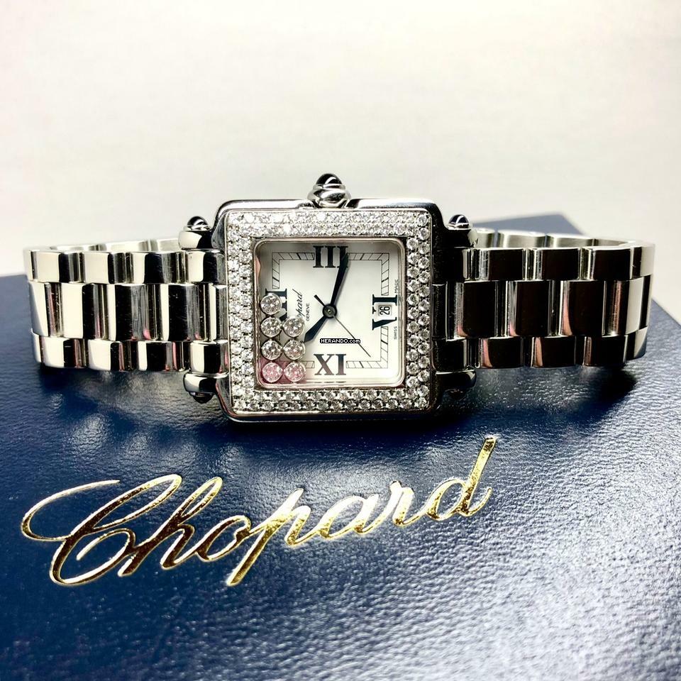 Chopard Happy Sport 27mm Steel 7 Floating DIAMONDS ~2.5TCW Diamond Watch </h1>