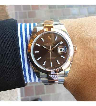 Rolex [NEW] 126301 Datejust 41mm 18K/SS with Chocolate Dial Watch