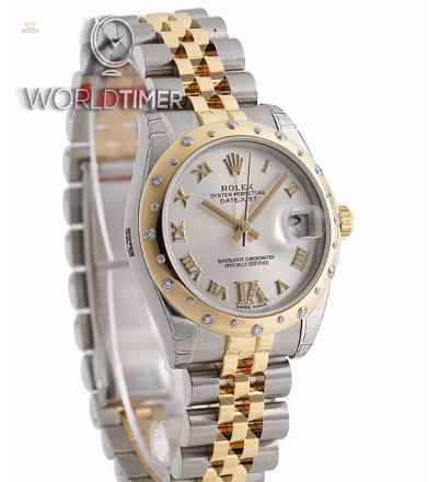 Rolex [NEW] Datejust 31mm Scattered Diamond Bezel 178343VI Silver Dial Jubilee Ladies