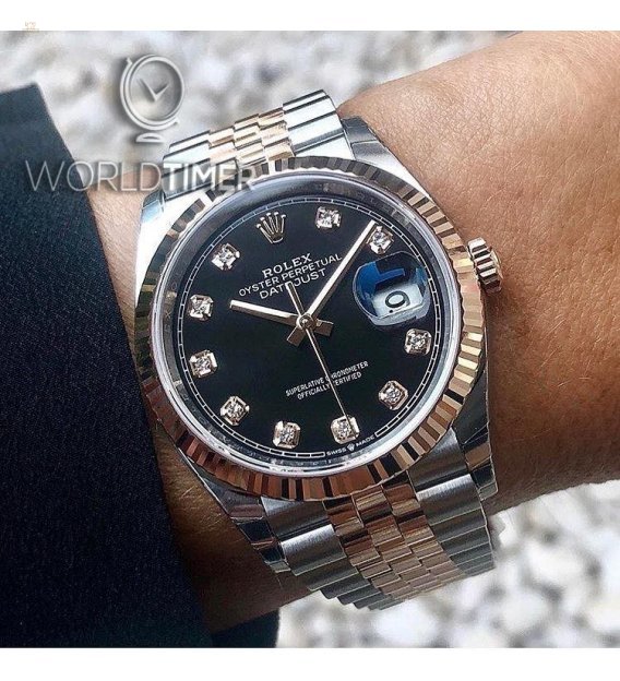 Rolex [NEW 2018 MODEL] DateJust 36mm 126233G Black Diamond Dial Jubilee