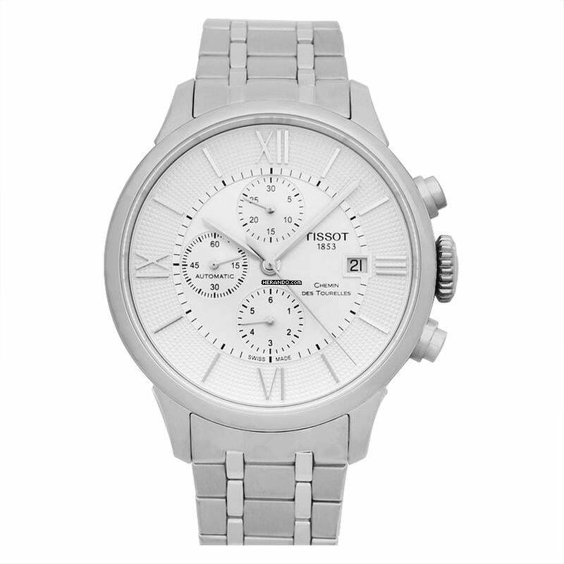 Tissot Chemin de Tourelles T099.427.11.038.00 - T-Classic Chemin Des Tourelles Automatic Chronograph Silver Dial Men' </h1>