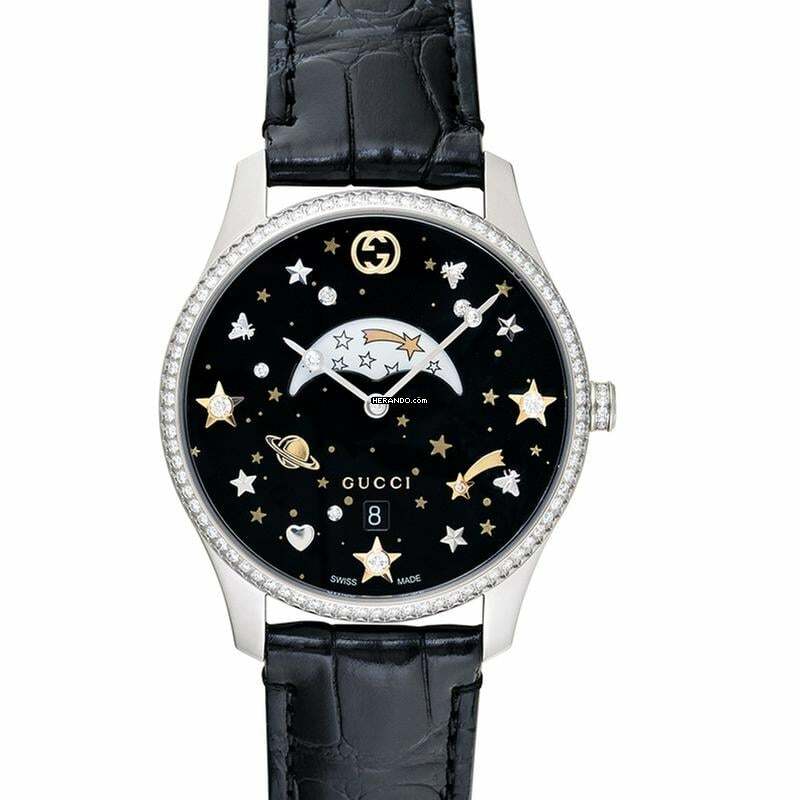 Gucci G-Timeless YA1264103 - G-Timeless Quartz Black Dial Steel Unisex Watch </h1>