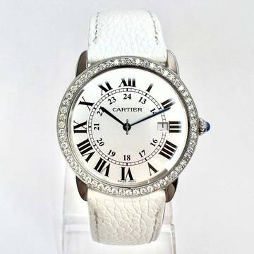  Cartier Ronde Solo de Cartier Date 36mm Quartz Steel 1TCW DIAMOND Watch </h1> 