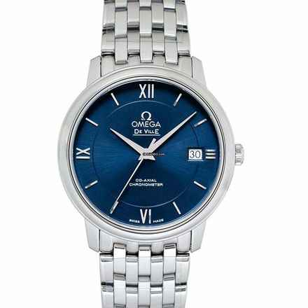  Omega De Ville Prestige 424.10.37.20.03.001 - De Ville Prestige Co-Axial 36.8 mm Automatic Blue Dial Steel Ladies </h1> 