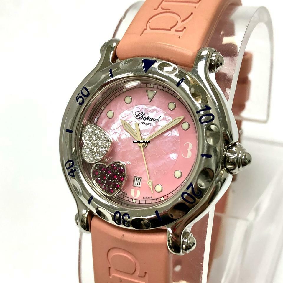 Chopard Happy Sport 32mm Steel Watch Floating Hearts </h1>