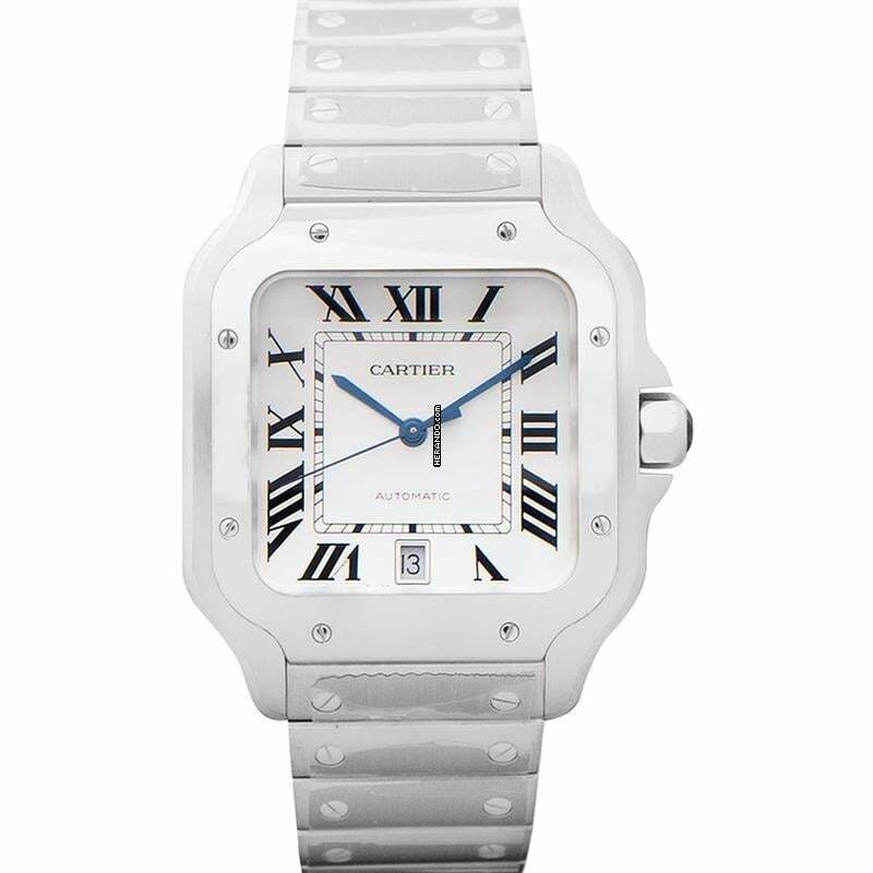 Cartier Santos WSSA0018 - Santos Silvered Opaline Dial Men's Watch </h1>