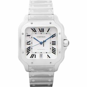  Cartier Santos WSSA0018 - Santos Silvered Opaline Dial Men's Watch </h1> 
