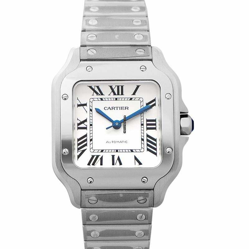 Cartier Santos WSSA0029 - Santos de Cartier Automatic Silvered Opaline Dial Men's Watch </h1>