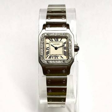  Cartier Santos Galbée 24mm Quartz Steel 0.69TCW Diamond Watch NEW Model </h1> 