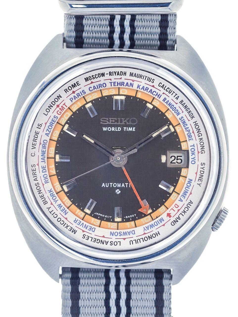 Seiko World Time Gents Automatic Wristwatch World – Time </h1>