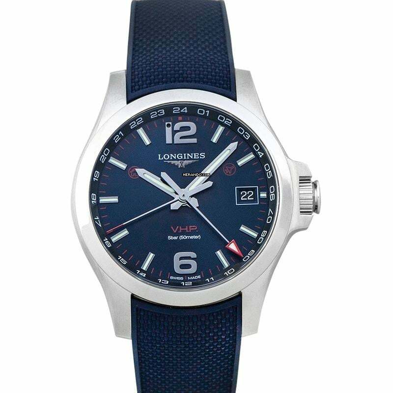 Longines Conquest L37184969 - Conquest VHP GMT Quartz Blue Dial Men's Watch </h1>