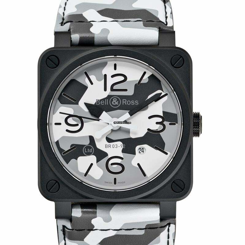 Bell & Ross BR 03-92 Ceramic BR0392-CG-CE/SCA - Instruments BR 03-92 Grey and White Dial Limited Edition Men's Watch </h1>