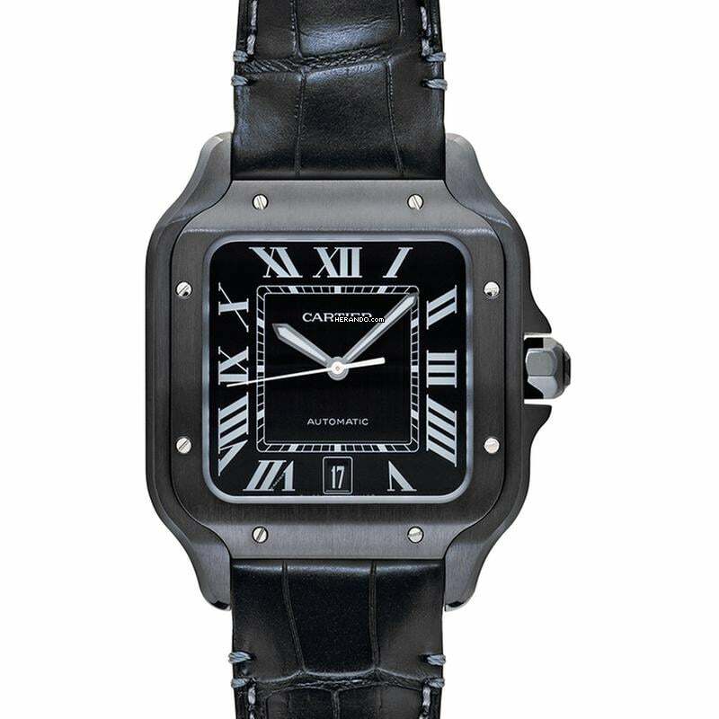 Cartier Santos WSSA0039 - Santos De Cartier Automatic Black Dial Men's Watch </h1>