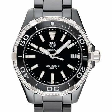  TAG Heuer Aquaracer Lady WAY1395.BH0716 - Aquaracer Quartz Black Dial Diamond Ladies Watch </h1> 