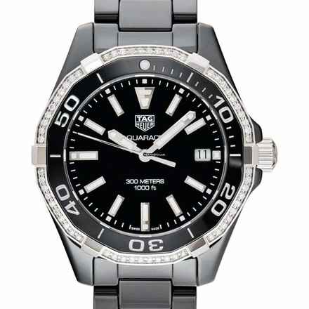  TAG Heuer Aquaracer Lady WAY1395.BH0716 - Aquaracer Quartz Black Dial Diamond Ladies Watch </h1> 