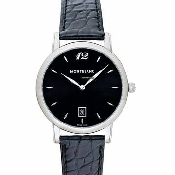  Montblanc Star Classique 108769 - Star Classique Quartz Black Dial Black Leather Men's Watch </h1> 