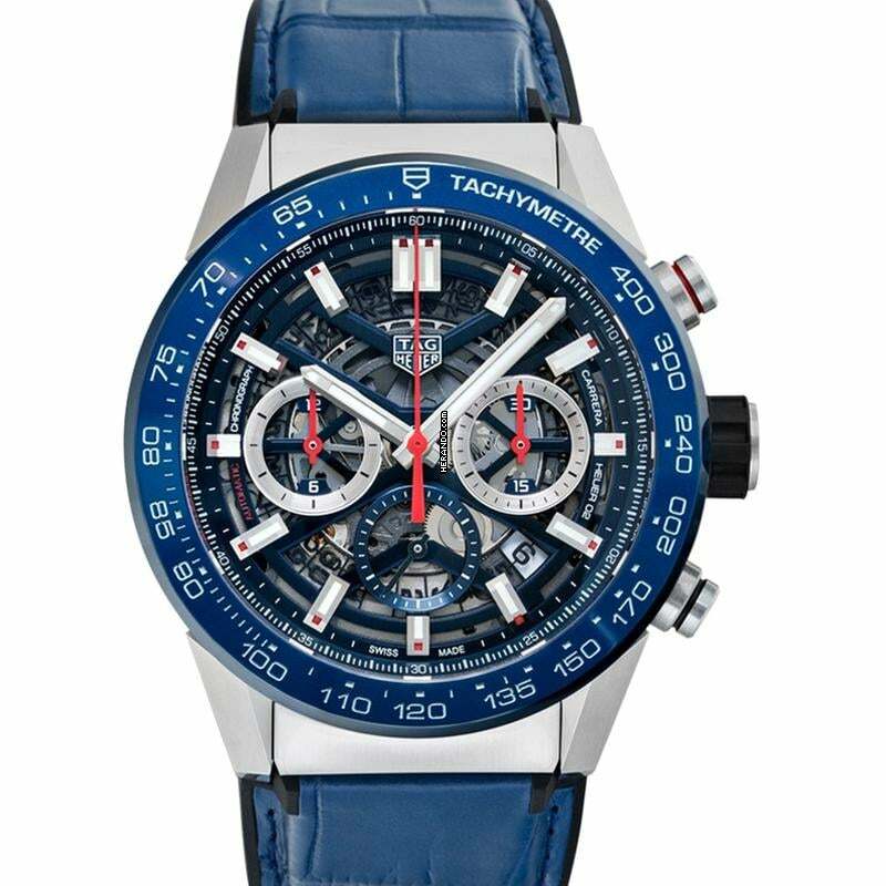 TAG Heuer Carrera CBG2A11.FC6460 - Carrera Calibre Heuer 02 Automatic Blue Skeleton Dial Men's Watch </h1>