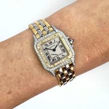 Thumbnail von Cartier Panthère 23mm Quartz 3 Row Gold 0.87TCW DIAMOND Watch </h1>