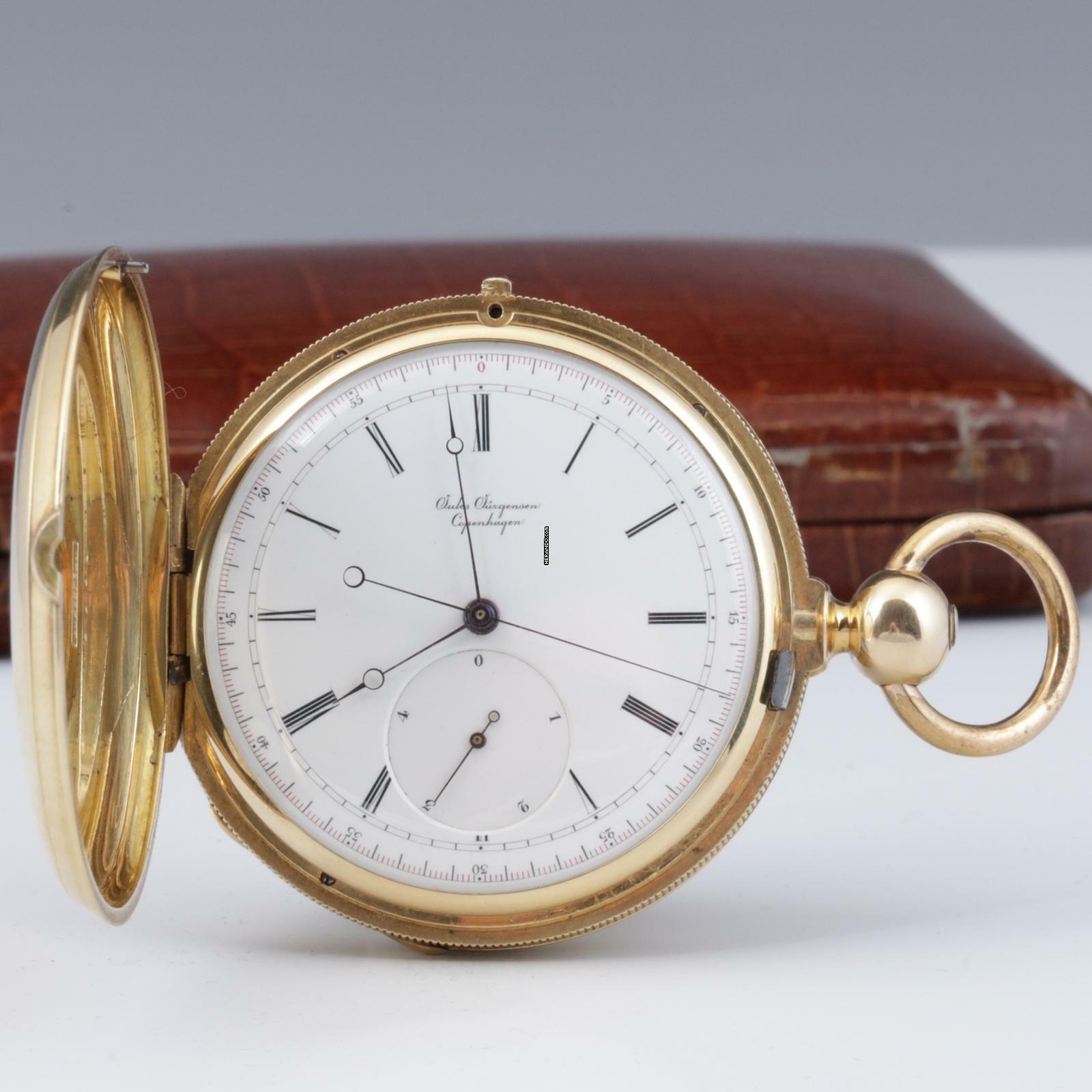 Jules Jürgensen Savonette Taschenuhr 18k Gold Blitzende Unabhänige Sekunde 1865 Box