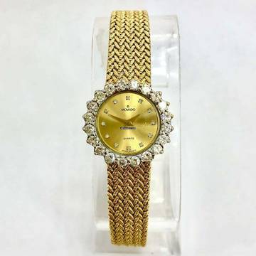  Movado 14K Yellow & White Gold Ladies Watch FACTORY DIAMONDS 2TCW+ </h1> 