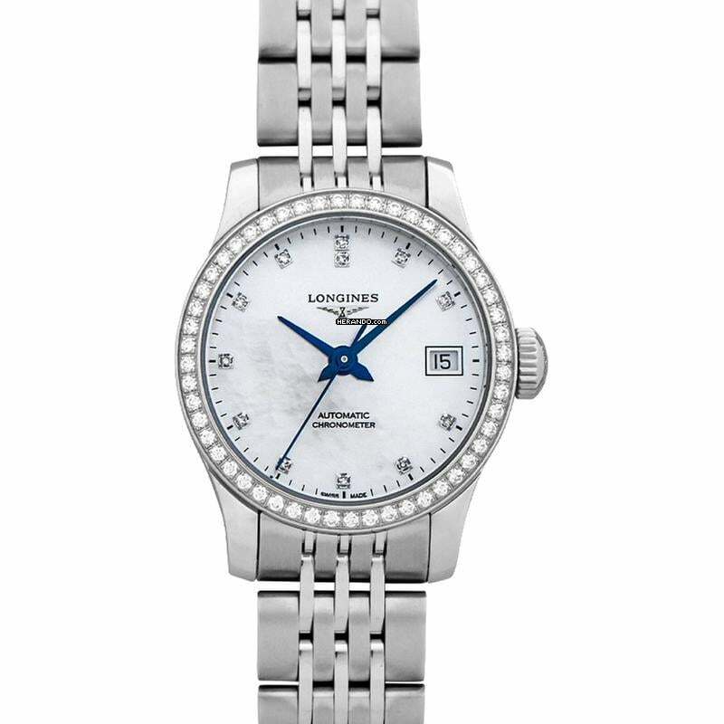 Longines Record L23200876 - Record Automatic Mother of Pearl Dial Stainless Steel Ladies Watch </h1>