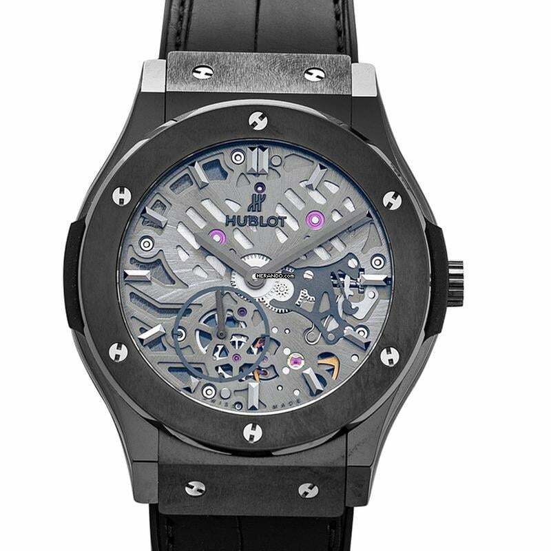 Hublot Classic Fusion Ultra-Thin 545.CM.0140.LR - Classic Fusion Ultra-Thin Skeleton All Black Automatic Skeleton Dial Cera </h1>
