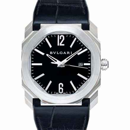  Bulgari Octo 101964 - Octo Solotempo Automatic Black Dial Black Leather Men's Watch </h1> 