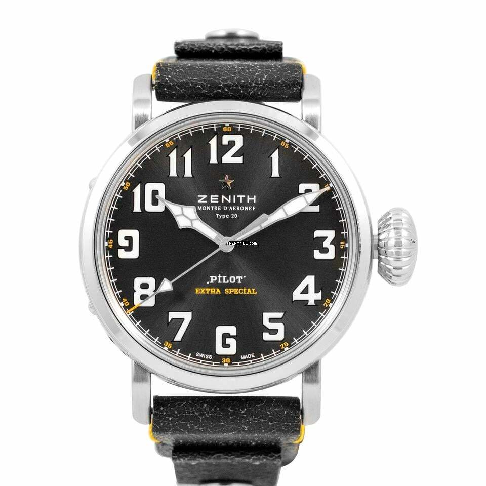 Zenith Pilot 03.2434.679/20.I010 - Pilot Type 20 Rescue Automatic Grey Dial Stainless Steel Men's Watch </h1>