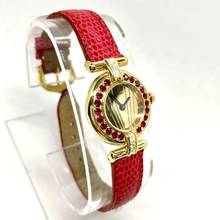 Thumbnail von Cartier Vermeil COLISÈE Quartz GoldPlated DIAMONDS & RED RUBIES  Watch </h1>