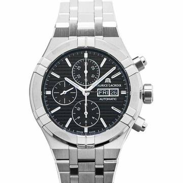  Maurice Lacroix AIKON AI6038-SS002-330-1 - Aikon Automatic Chronograph Black Sun Brushed Squares Dial Men's Watc </h1> 
