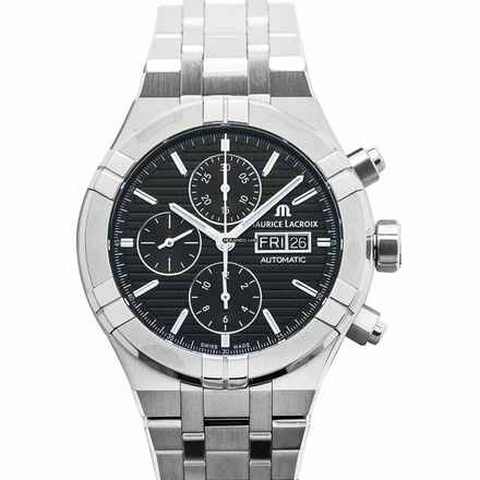 Maurice Lacroix AIKON AI6038-SS002-330-1 - Aikon Automatic Chronograph Black Sun Brushed Squares Dial Men's Watc </h1> 