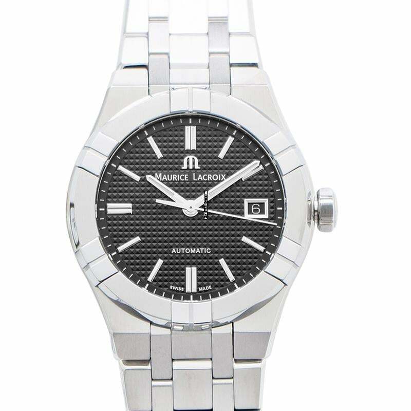 Maurice Lacroix AIKON AI6007-SS002-330-1 - Aikon Automatic Black Sun Brushed Clous de Paris Dial Stainless Stee </h1>