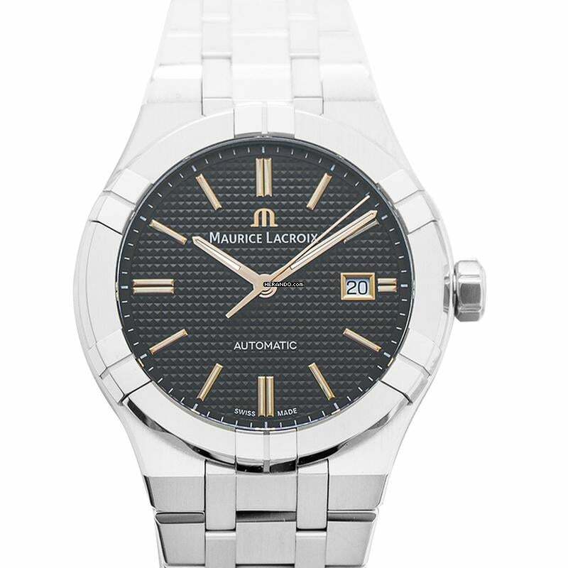 Maurice Lacroix AIKON AI6008-SS002-331-1 - Aikon Automatic Anthracite Sun Brushed Clous de Paris dial Dial Stain </h1>
