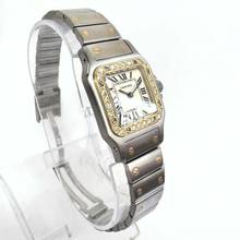 Thumbnail von Cartier Santos Galbée 24mm Quartz 2 Tone 0.69TCW Diamond Watch </h1>