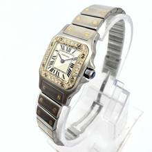 Thumbnail von Cartier Santos Galbée 24mm Quartz 2 Tone 0.69TCW Diamond Watch </h1>